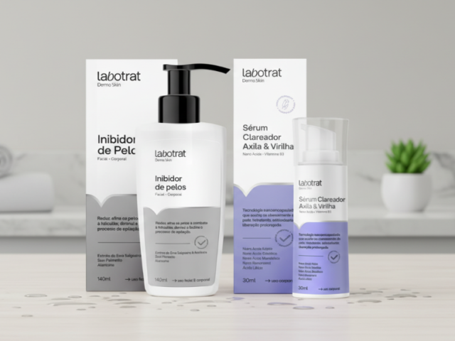 Kit Clareador Com Inibidor de Pelos Labotrat Para Axila, Virilha, Rosto e Corpo